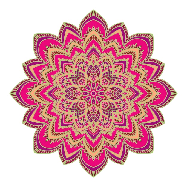 Elemento de mandala de zentangle de color de dibujo a mano