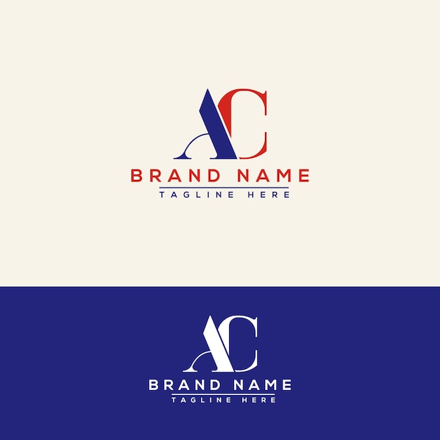 Elemento de marca gráfico vectorial de plantilla de diseño de logotipo AC