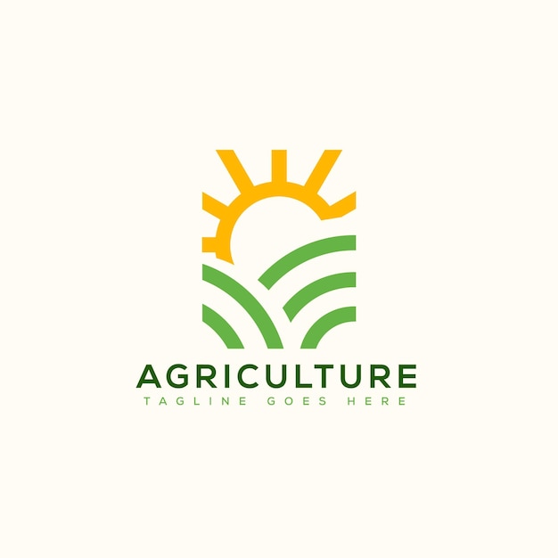 Elemento de marca de gráfico vectorial de plantilla de diseño de logotipo de agricultura