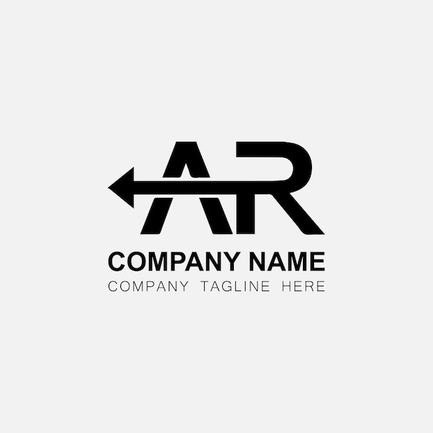 Elemento de marca gráfico vectorial de plantilla de diseño de logotipo AR