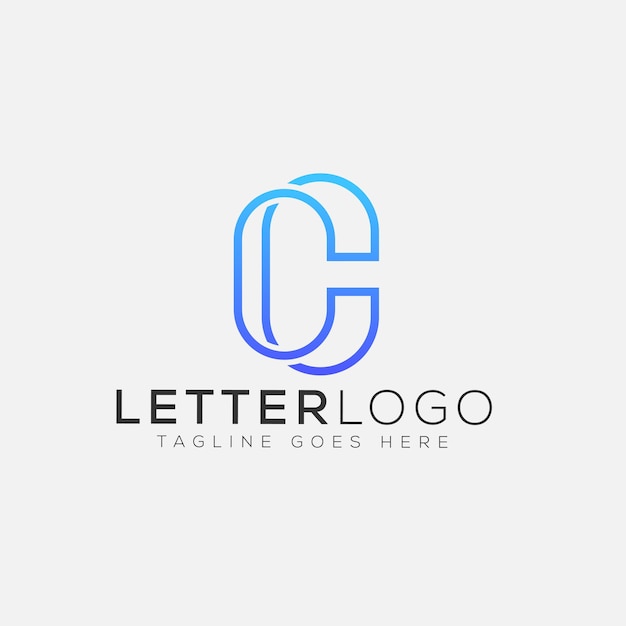 Elemento de marca de gráfico vectorial de plantilla de diseño de logotipo CC
