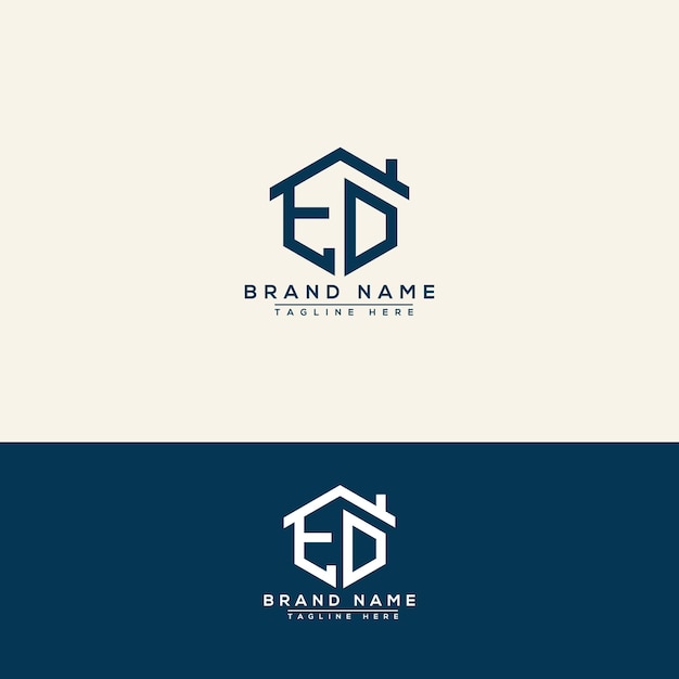 Elemento de marca gráfico vectorial de plantilla de diseño de logotipo ED.