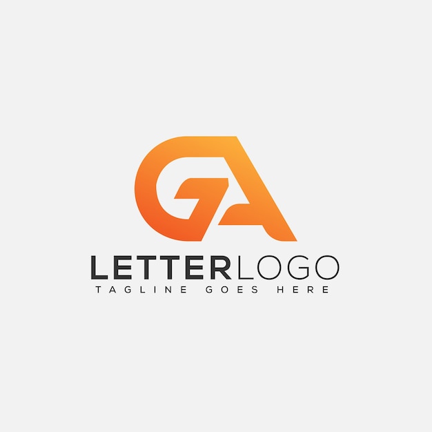 Elemento de marca de gráfico vectorial de plantilla de diseño de logotipo GA