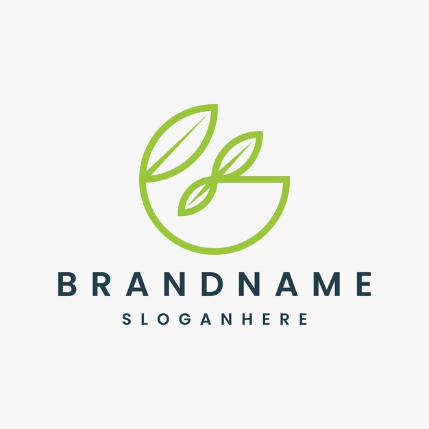 Elemento de marca de gráfico vectorial de plantilla de diseño de logotipo de hoja G