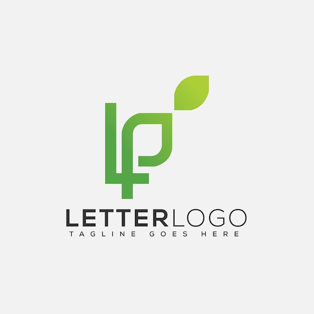 Vector elemento de marca gráfico vectorial de plantilla de diseño de logotipo de hoja lp