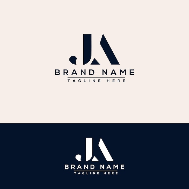 Elemento de marca de gráfico vectorial de plantilla de diseño de logotipo JA