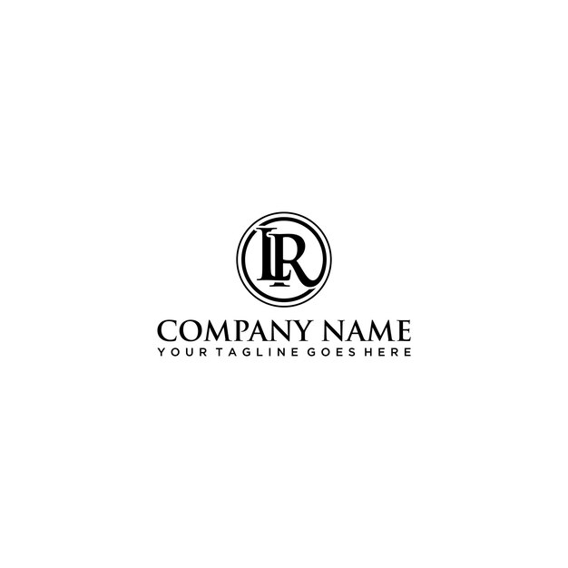 Elemento de marca gráfico vectorial de plantilla de diseño de logotipo LR.