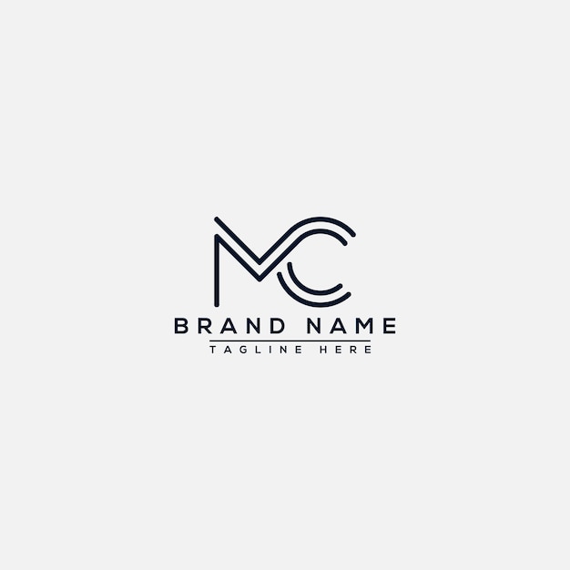 Elemento de marca gráfico vectorial de plantilla de diseño de logotipo MC