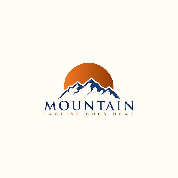 Elemento de marca gráfico vectorial de plantilla de diseño de logotipo de montaña
