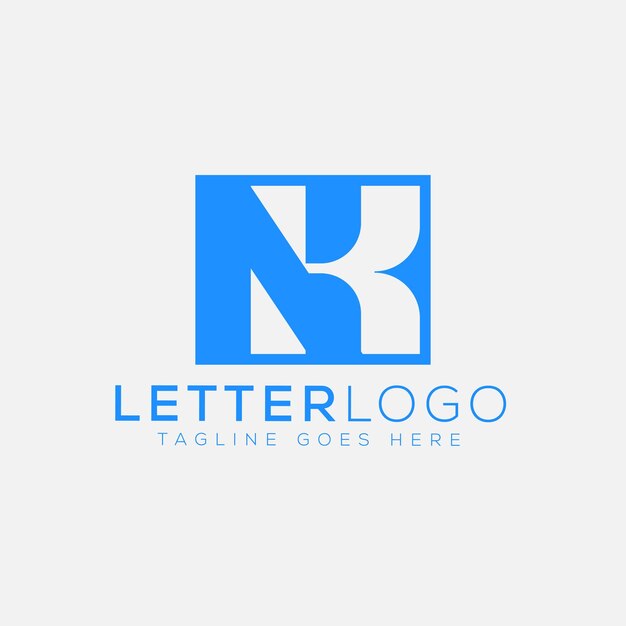 Elemento de marca de gráfico vectorial de plantilla de diseño de logotipo NK