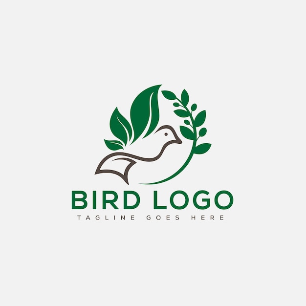 Elemento de marca de gráfico vectorial de plantilla de diseño de logotipo de pájaro