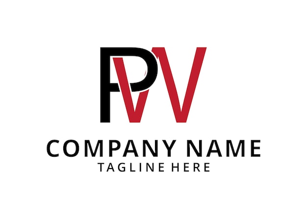 Elemento de marca de gráfico vectorial de plantilla de diseño de logotipo PW inicial