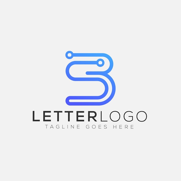 Elemento de marca gráfico vectorial de plantilla de diseño de logotipo SB