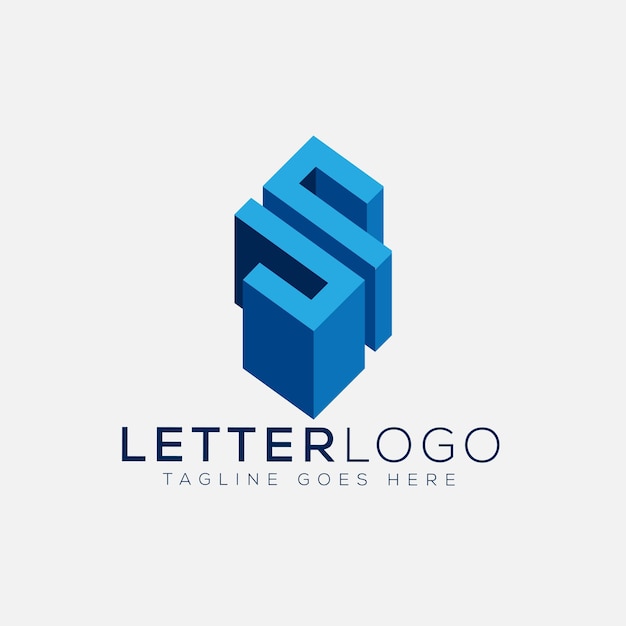 Elemento de marca de gráfico vectorial de plantilla de diseño de logotipo SS