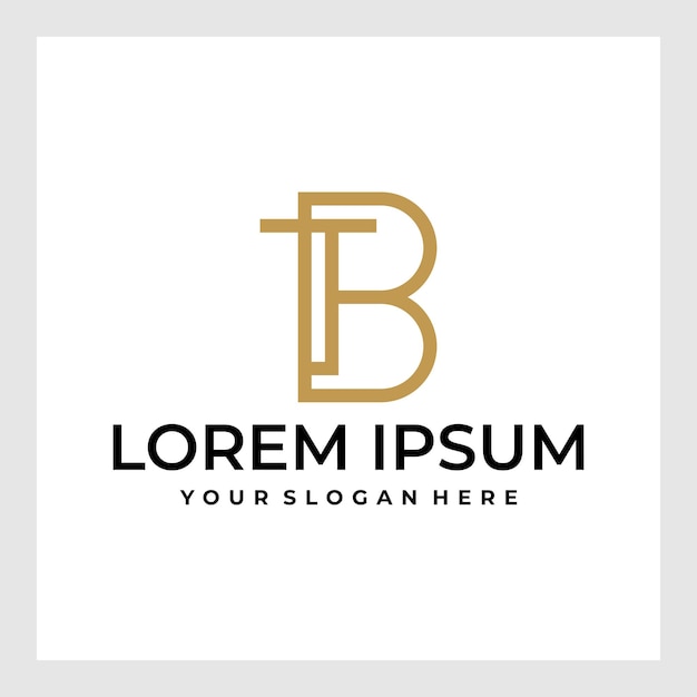 Elemento de marca gráfico vectorial de plantilla de diseño de logotipo TB.