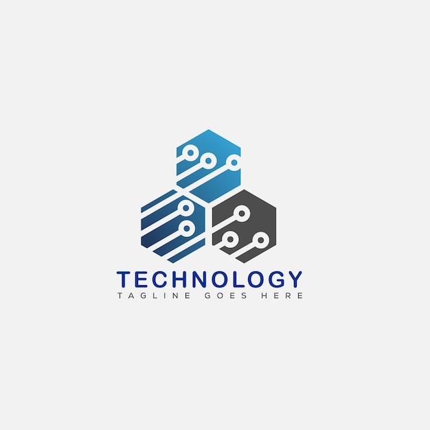 Elemento de marca de gráfico vectorial de plantilla de diseño de logotipo de tecnología