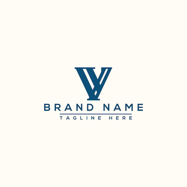 Elemento de marca gráfico vectorial de plantilla de diseño de logotipo VV