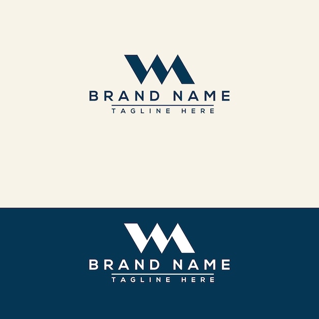 Elemento de marca gráfico vectorial de plantilla de diseño de logotipo WA.