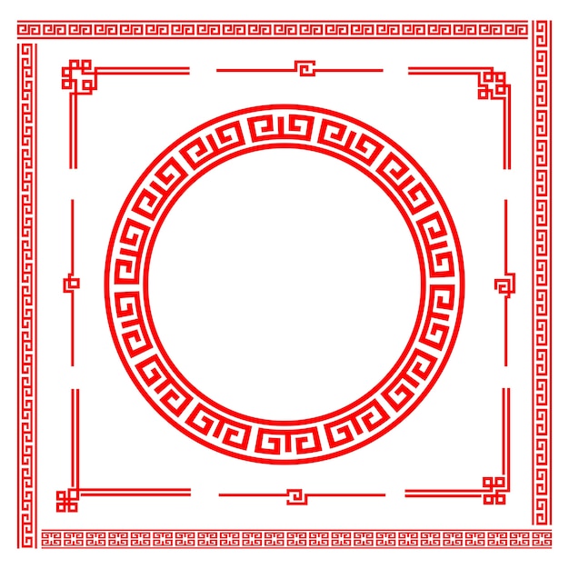 Vector elemento del marco del huésped del arte del estilo chino