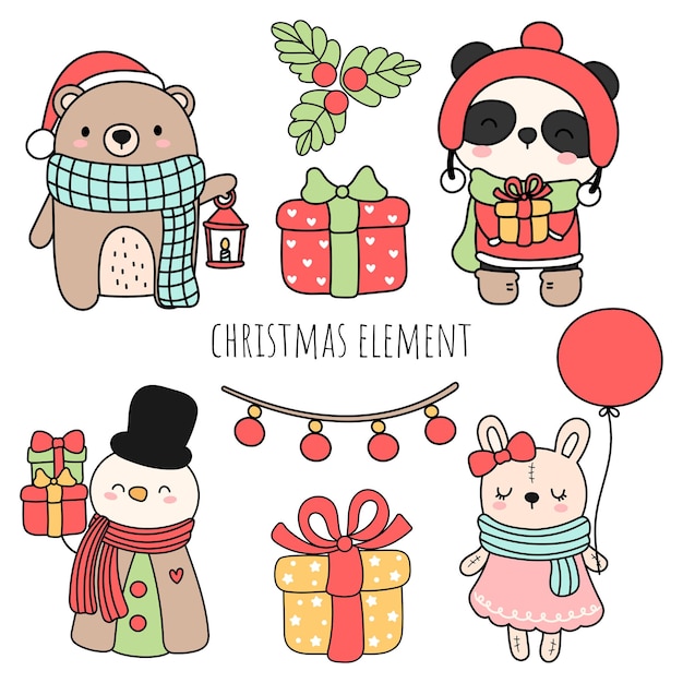 Elemento de Navidad, Ilustración de bosque de Navidad.