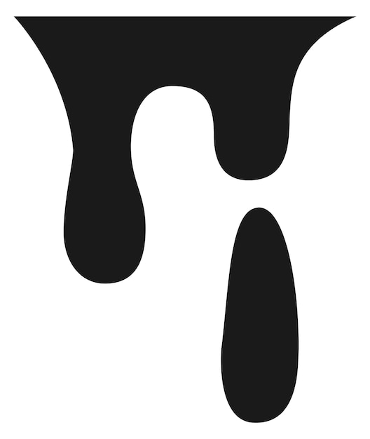 Elemento negro que gotea Icono de gota de tinta Flujo de líquido