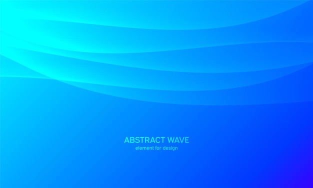 Elemento de onda azul abstracto para el diseño Fondo de arte de línea estilizada Onda brillante colorida con líneas