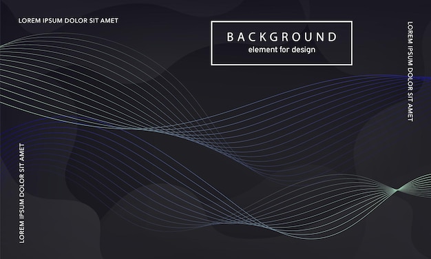 Elemento de onda de fondo abstracto para cartel de diseño Líneas de degradado brillante colorido arte estilizado