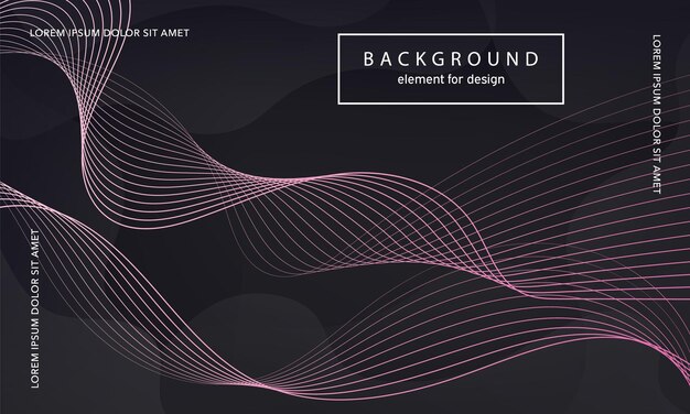 Elemento de onda de fondo abstracto para cartel de diseño Líneas de degradado brillante colorido