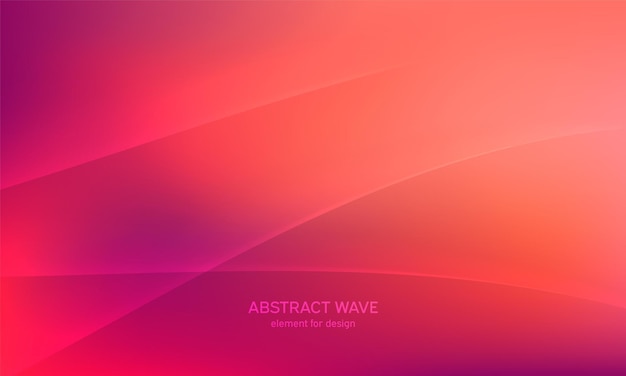 Elemento de onda de fondo rosa abstracto para el diseño Arte lineal estilizado Onda brillante colorida con líneas