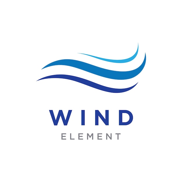 Elemento de onda de plantilla de diseño de logotipo viento creativo o airLogo para acondicionador de aire web empresarial