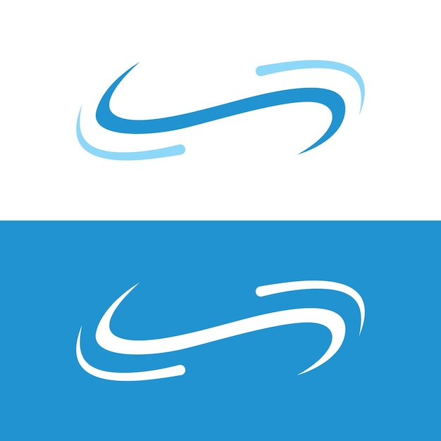 Elemento de onda de plantilla de diseño de logotipo viento creativo o airLogo para acondicionador de aire web empresarial