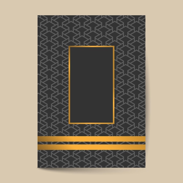 Vector elemento de oro de moda creativo de diseño de lujo real rico en marco ornamental vintage para decoración de página y web sobre fondo abstracto negro