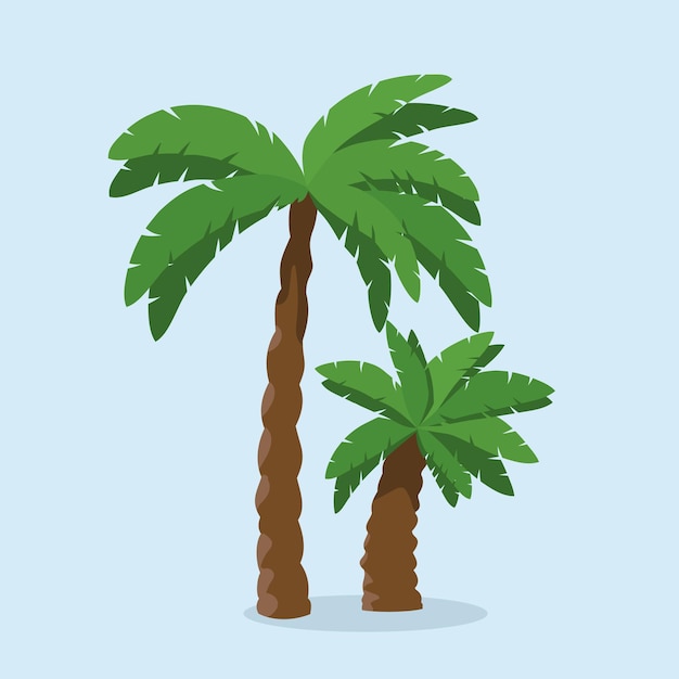 Elemento de palmeras en estilo moderno de línea plana Ilustración vectorial dibujada a mano del verano