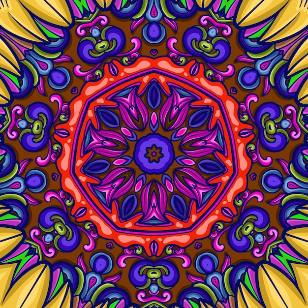 Elemento de papel tapiz vintage detallado y hermoso patrón de mandala vector