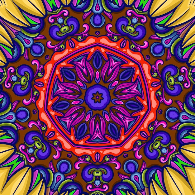 Vector elemento de papel tapiz vintage detallado y hermoso patrón de mandala vector