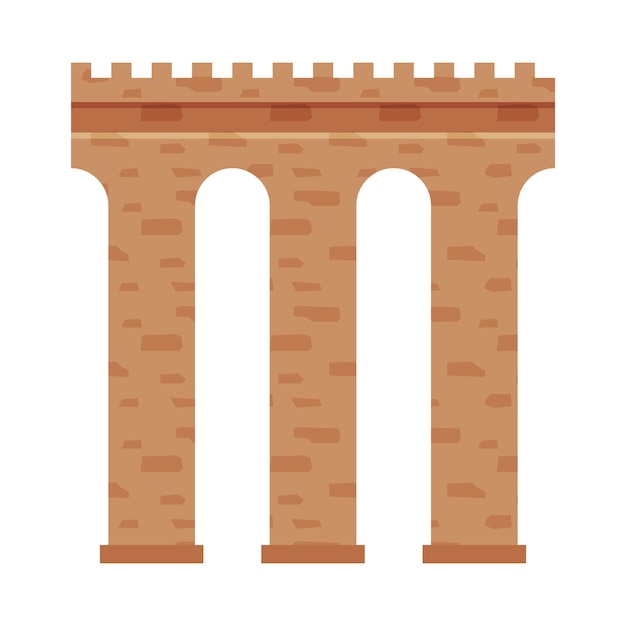 Vector elemento de pared de arcade de piedra de un antiguo castillo o fortaleza medieval ilustración vectorial