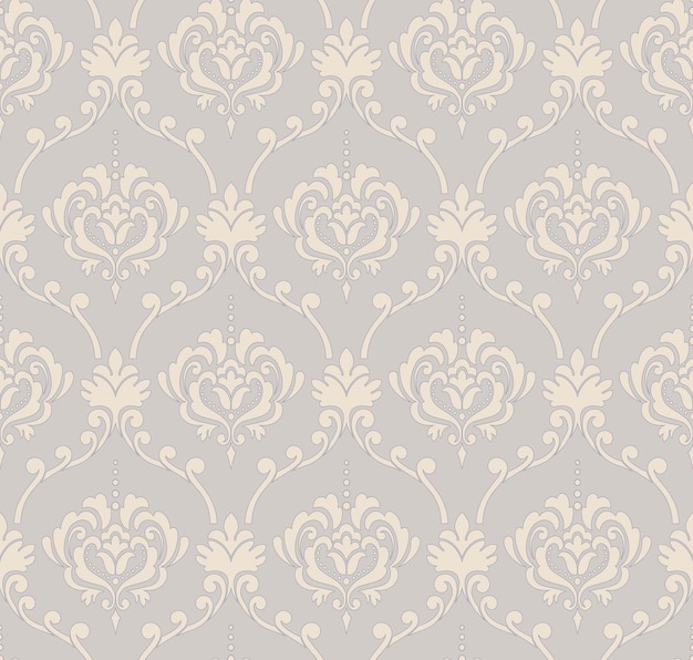 Elemento de patrón sin costuras de damasco Vector clásico de lujo antiguo adorno de damasco real victoriano textura sin costuras para fondos de pantalla envoltura textil Plantilla barroca floral exquisita vintage