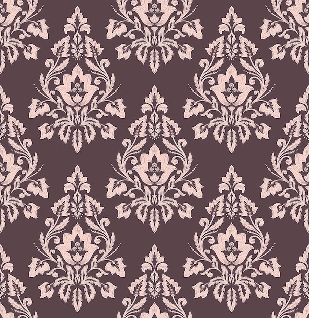 Elemento de patrón sin costuras de damasco Vector clásico de lujo antiguo adorno de damasco real victoriano textura sin costuras para fondos de pantalla envoltura textil Plantilla barroca floral exquisita vintage
