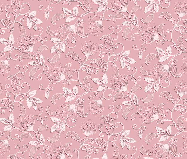 Elemento de patrón sin costuras de flor vectorial Textura elegante para fondos Lujo clásico adorno floral pasado de moda textura sin costuras para fondos de pantalla envoltura textil