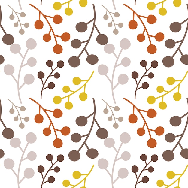 Elemento de patrón floral sin costura forma vectorial garabatos planta textura abstracta ilustración de fondo