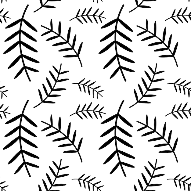 Elemento de patrón floral sin costura forma vectorial garabatos planta textura abstracta ilustración de fondo