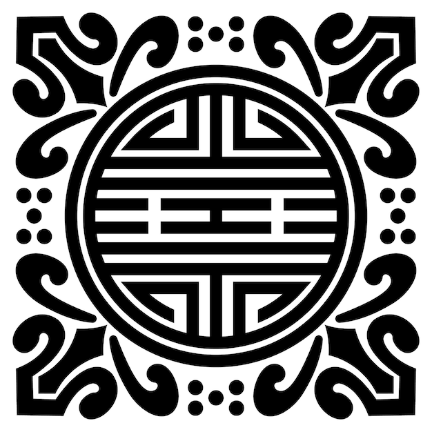 Vector elemento de patrón de símbolos auspiciosos tradicionales chinos