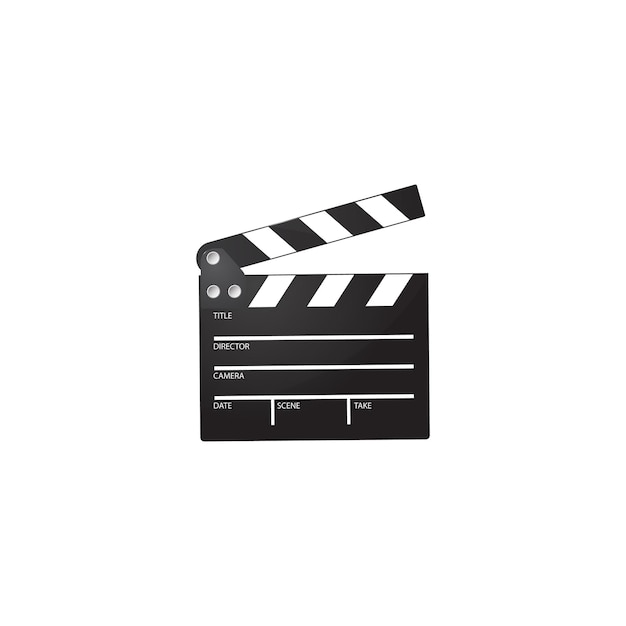 Elemento de película de cine en blanco y negro con icono de Vector de Clip Art Vector Interior de edificio de estudio de cine