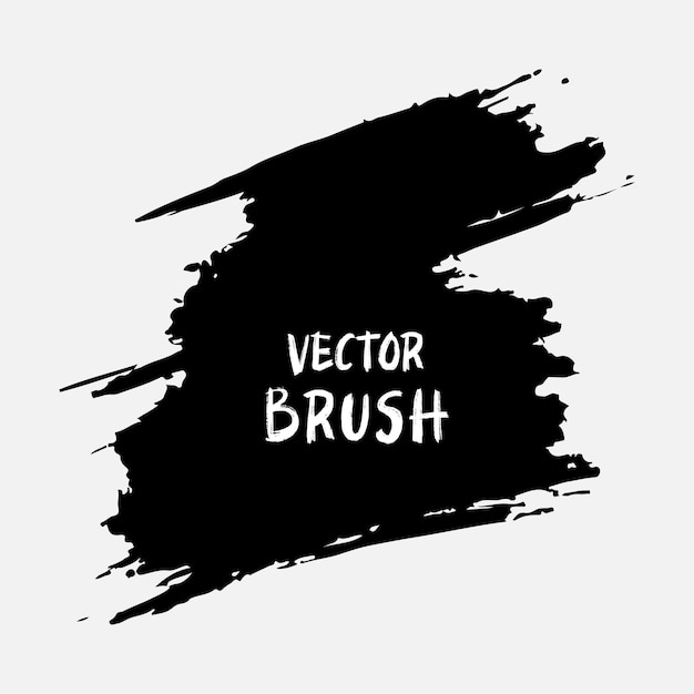 Vector un elemento pintado a mano por el vector grunge de trazo de pincel negro