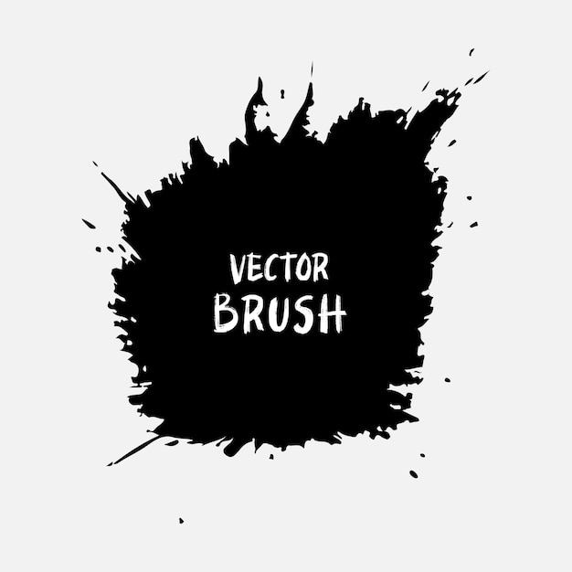 Vector un elemento pintado a mano por el vector grunge de trazo de pincel negro