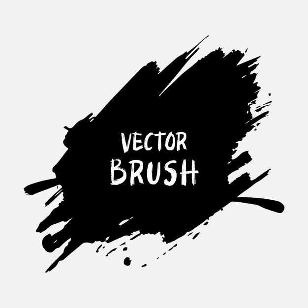 Un elemento pintado a mano por el vector grunge de trazo de pincel negro