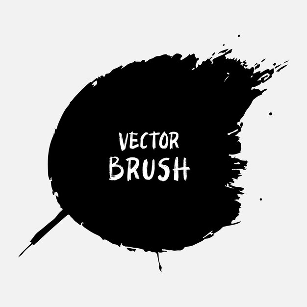 Vector un elemento pintado a mano por el vector grunge de trazo de pincel negro