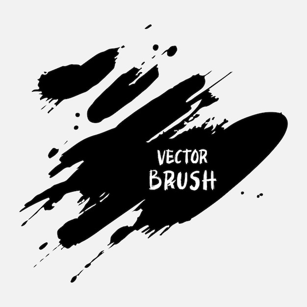 Vector un elemento pintado a mano por el vector grunge de trazo de pincel negro