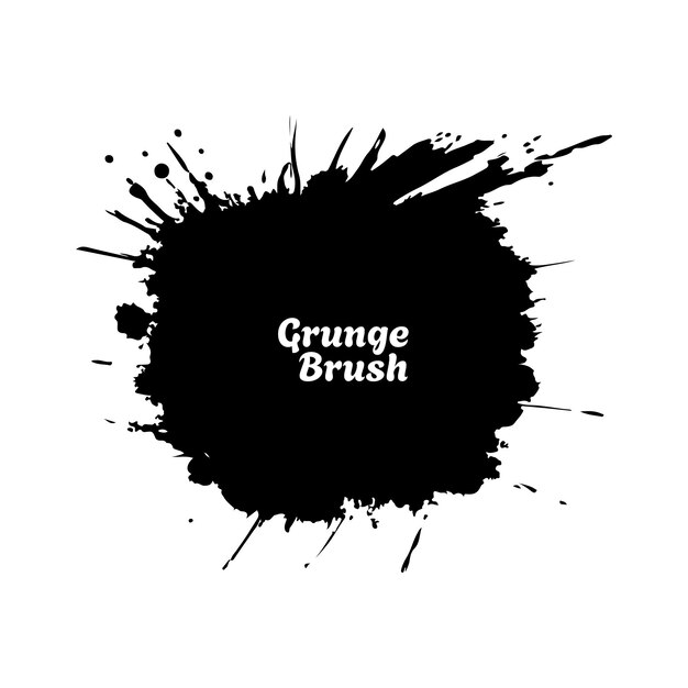 Un elemento pintado a mano por el vector grunge de trazo de pincel negro