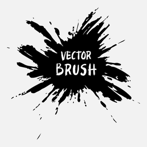 Vector un elemento pintado a mano por el vector grunge de trazo de pincel negro